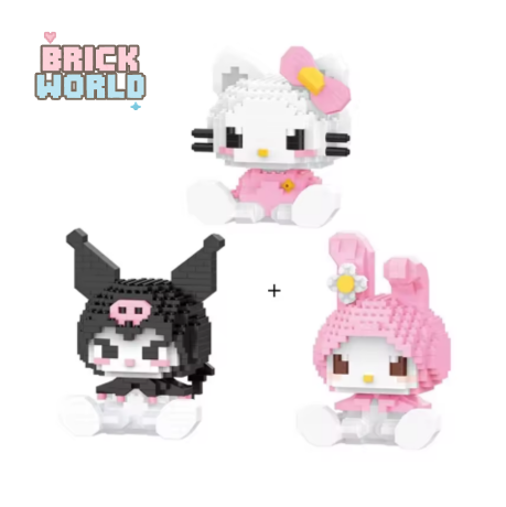 (BRICK) 3 Set Sanrio Muñecos Armables de Coleccion